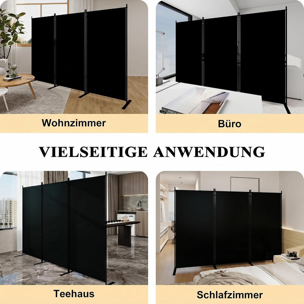 T&Jero 3-Panel Folding Room Divider, 6ft Tall Portable Privacy Screen Wal...