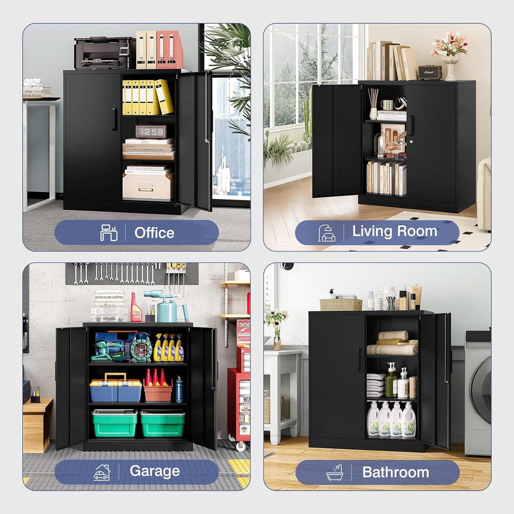 Metal Storage Cabinet, Garage Storage Cabinet with Locking Doors and Adjustab...