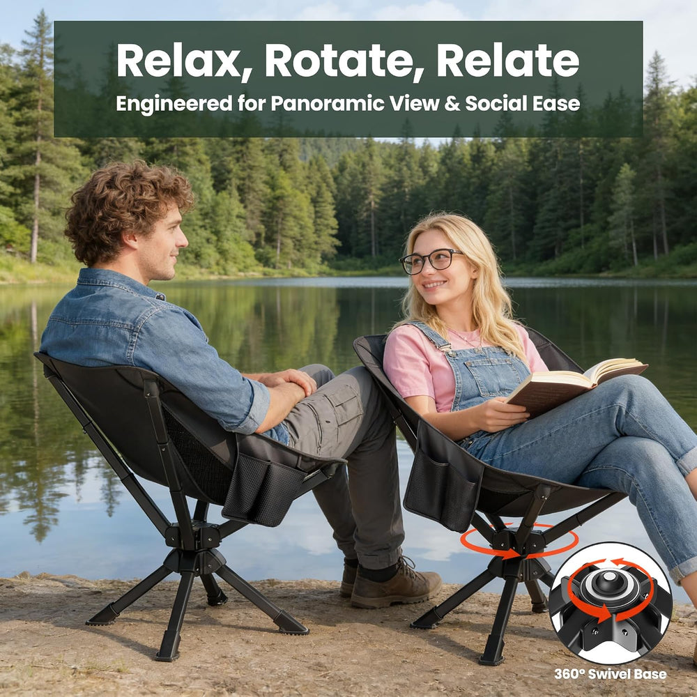 Portable Camping Chairs for Adults, Comfy Folding Camp Chair | 3.5 lbs Lightw...