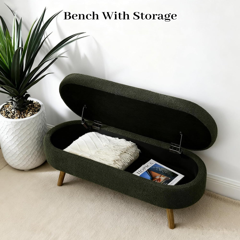 Storage Bench, 43" Storage Ottoman Bench, Shoe Storages Benches for Bedr...
