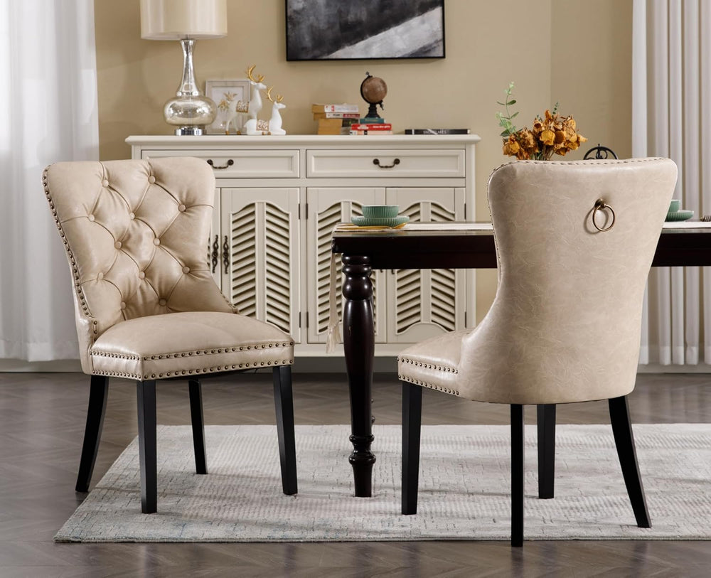 EALSON Modern Dining Chairs Set of 8 Mid Century Leather Dining Room Chairs w...