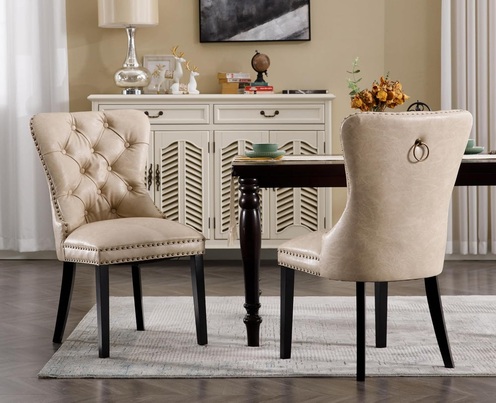 EALSON Modern Dining Chairs Set of 8 Mid Century Leather Dining Room Chairs w...