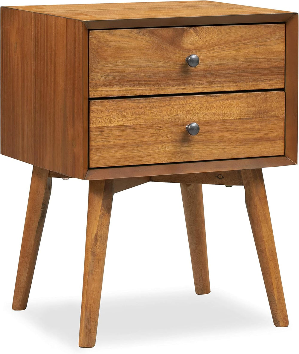 Poly & BARK Dorsey Nightstand - Mid-Century Modern Nightstand – Solid Woo...