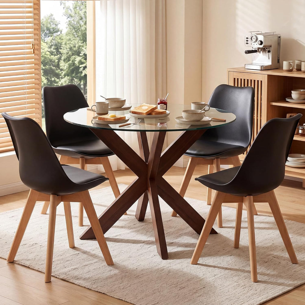 GOTMINSI Set of 2 Modern Style Chair Dining Chairs, Shell Lounge Plastic Chai...