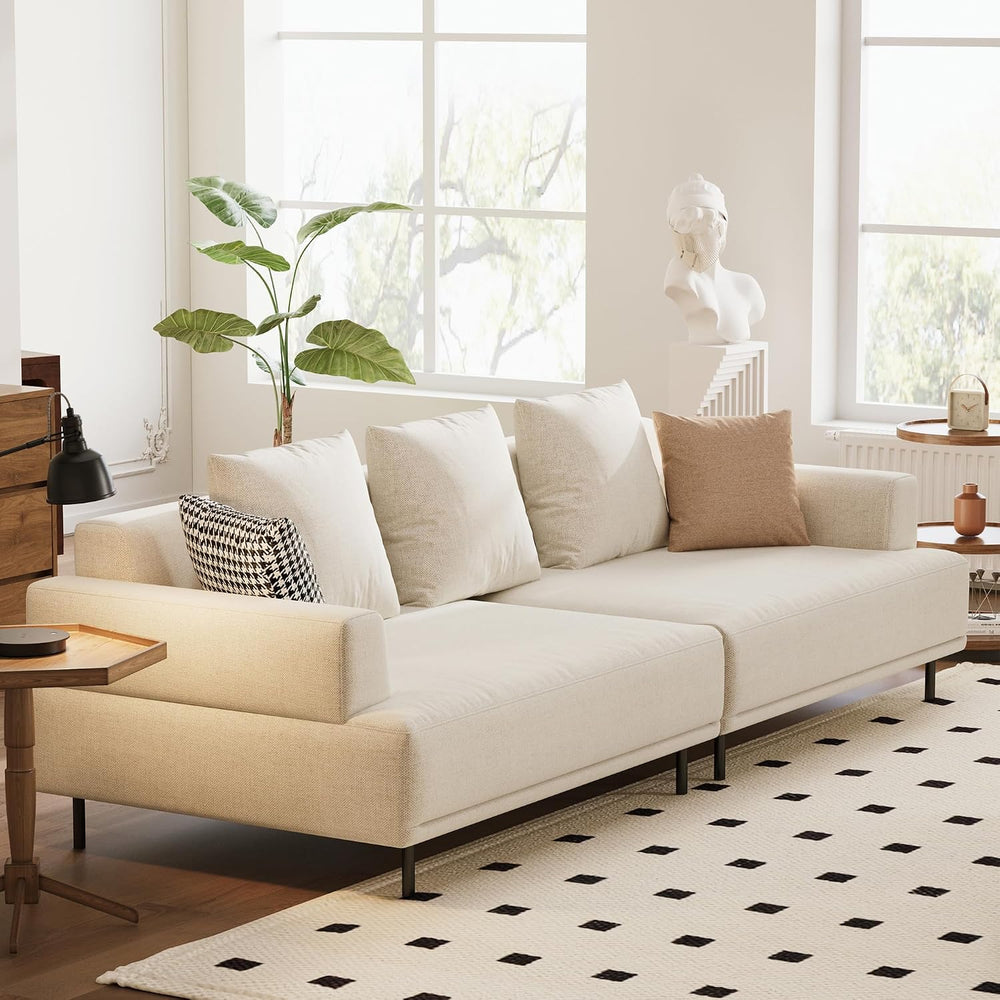 109.4" W Modular Sectional Sofa Couch for Living Room, Beige