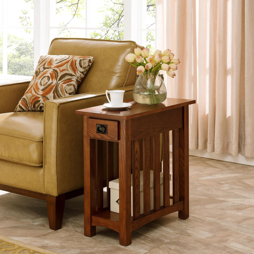 Leick Home Mission End Table, 12", Medium Oak
