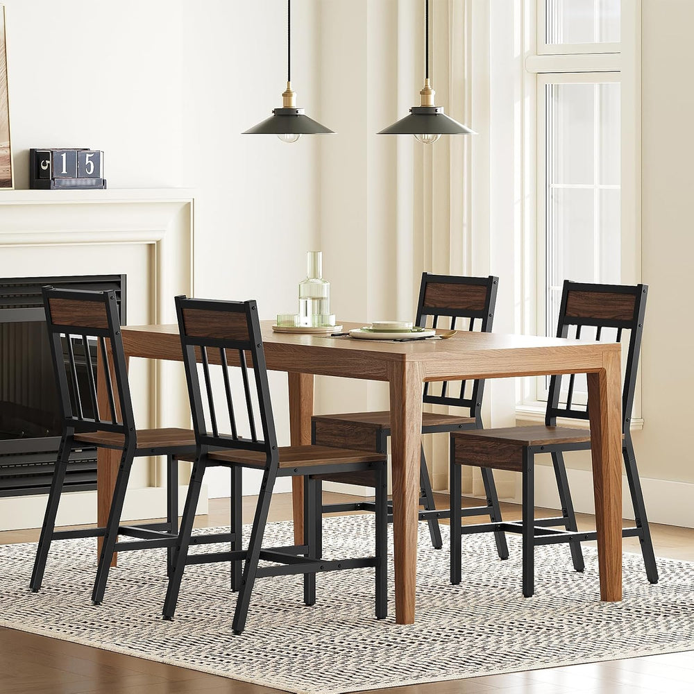 YATINEY Dining Chairs Set of 4, Kitchen Chairs with Metal Frame, Slanted Back...