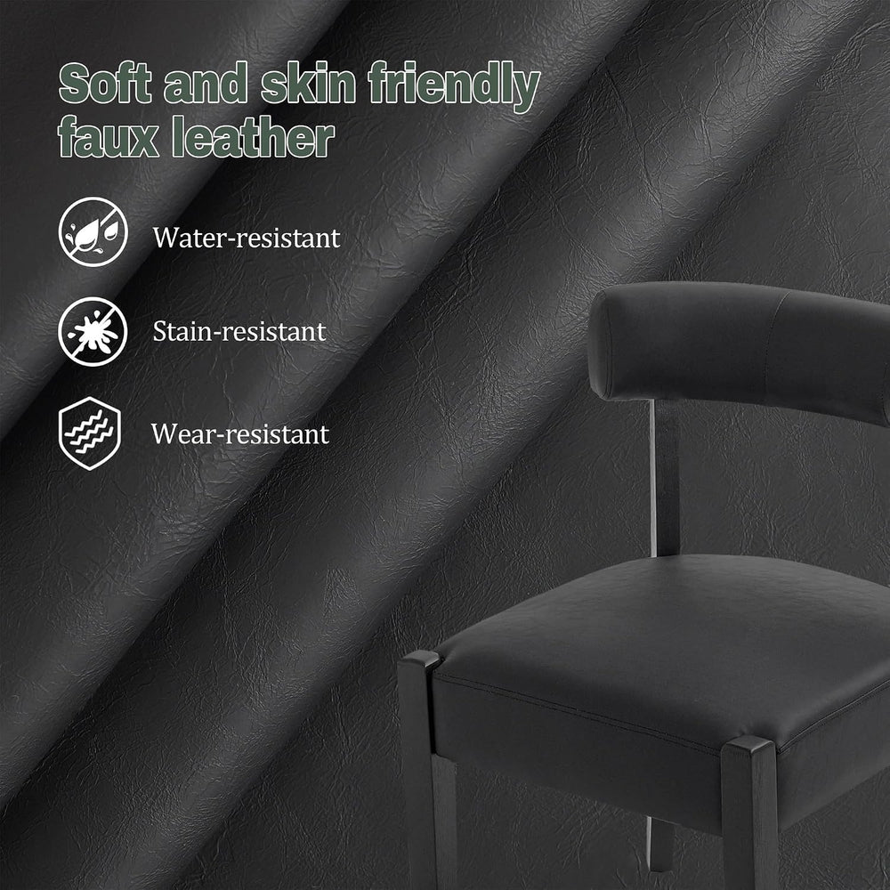 RNKSFX Black Dining Chairs Set of 4, Faux Leather Upholstered Kitchen & D...