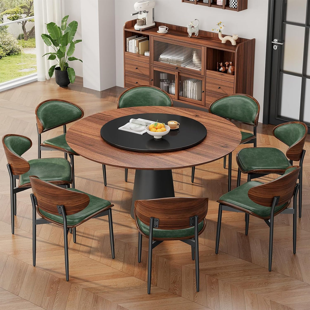 REONEY Dining Chairs Set of 4, Mid-Century Modern Kitchen Chairs, Green