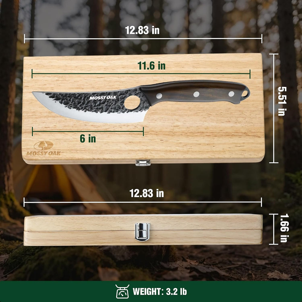 Mossy Oak 6-Inch Hand Forged Chef Knife with Foldable Cutting Board