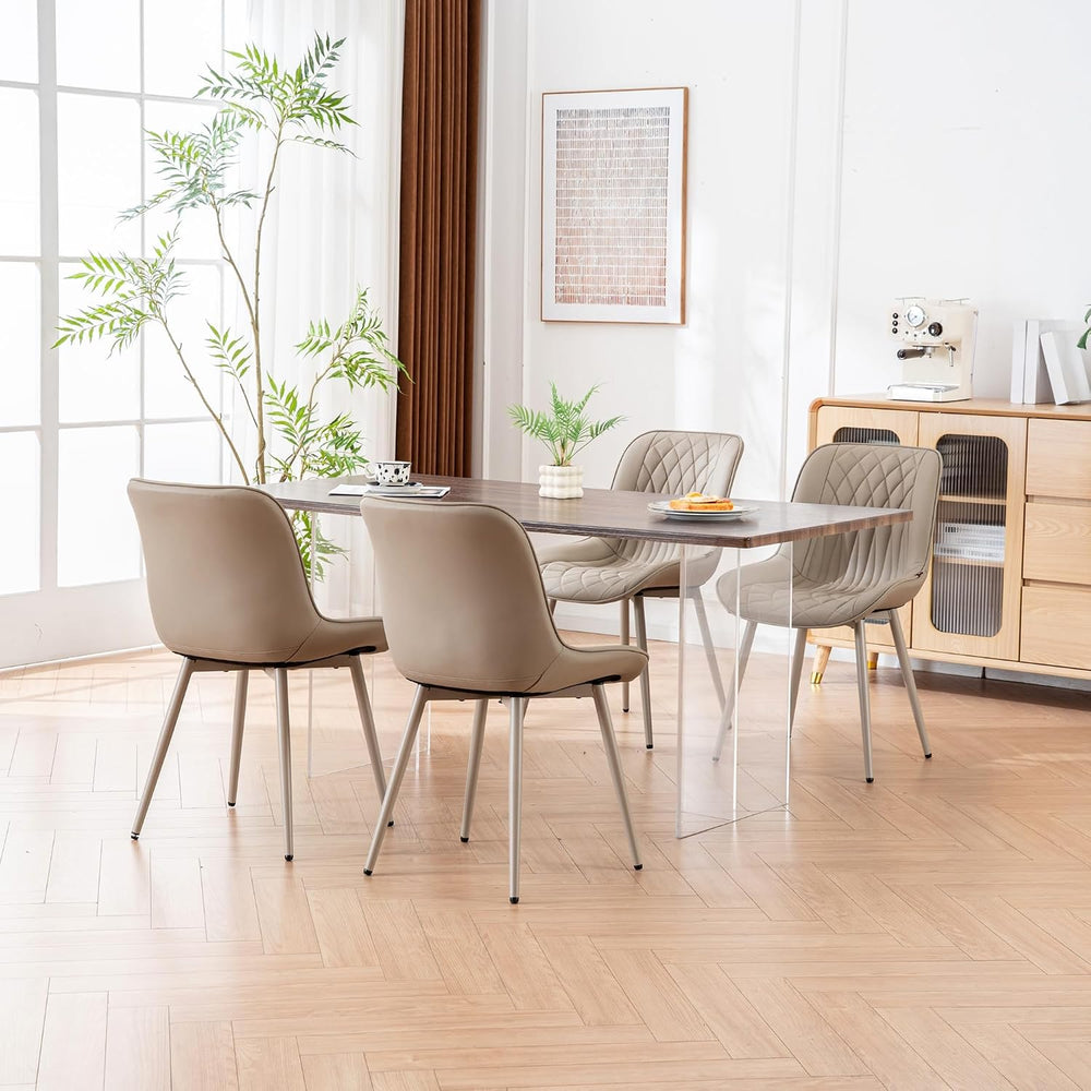 YOUNIKE Dining Chairs Set of 2 Kitchen & Dining Room Chairs Modern Khaki