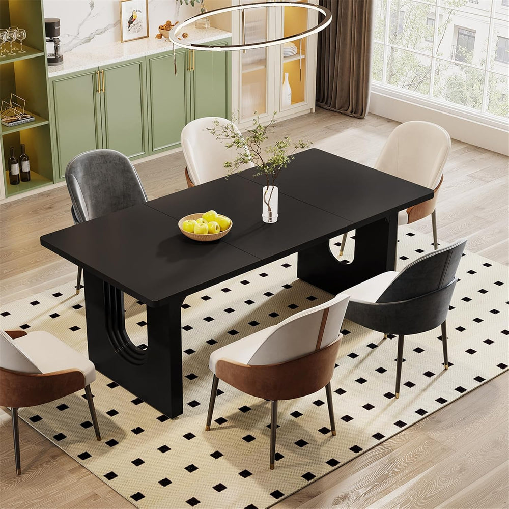 Tribesigns Modern Dining Table for 6 People, 71" Large Kitchen Dining Ta...