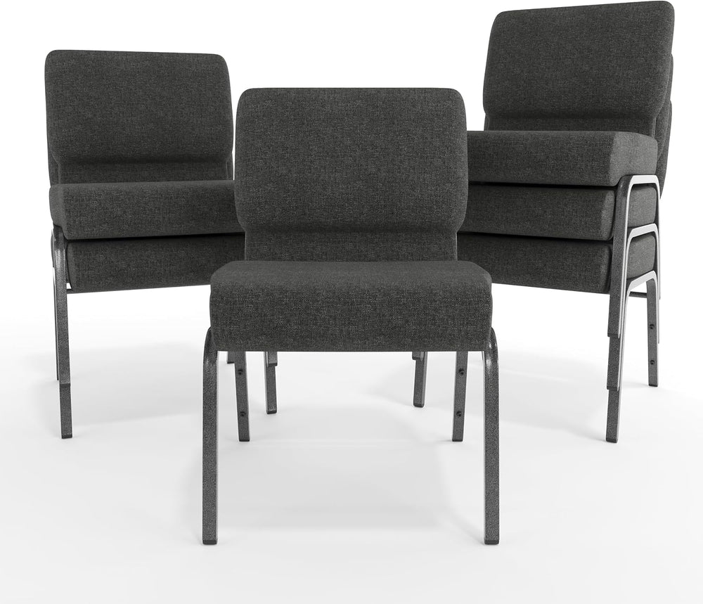 Flash Furniture 4 Pack HERCULES Series 21''W Church Chair in Dark Gra...