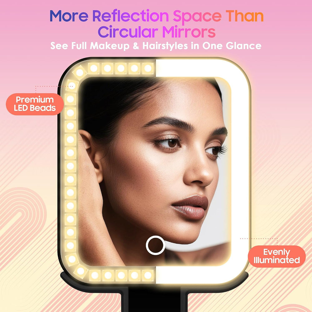 GOMIPURU Magnifying Travel Mirror with Light, 30X/1X Double-Sided Magnifying ...