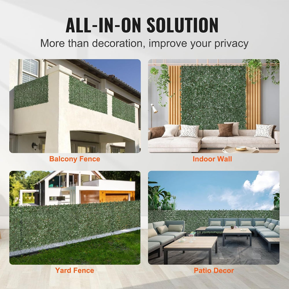 VEVOR Artificial Ivy Privacy Fence Screen, 96 x 72 in Faux Ivy Vine Leaf Hedg...