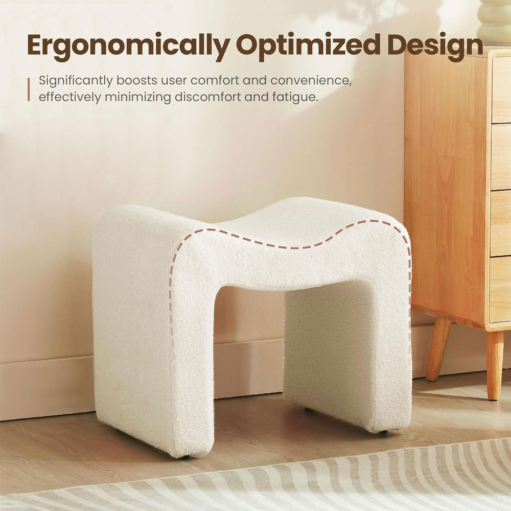 Ottoman Vanity Stool Chair Small Footstool Seating Backless | Modern Foot Res...