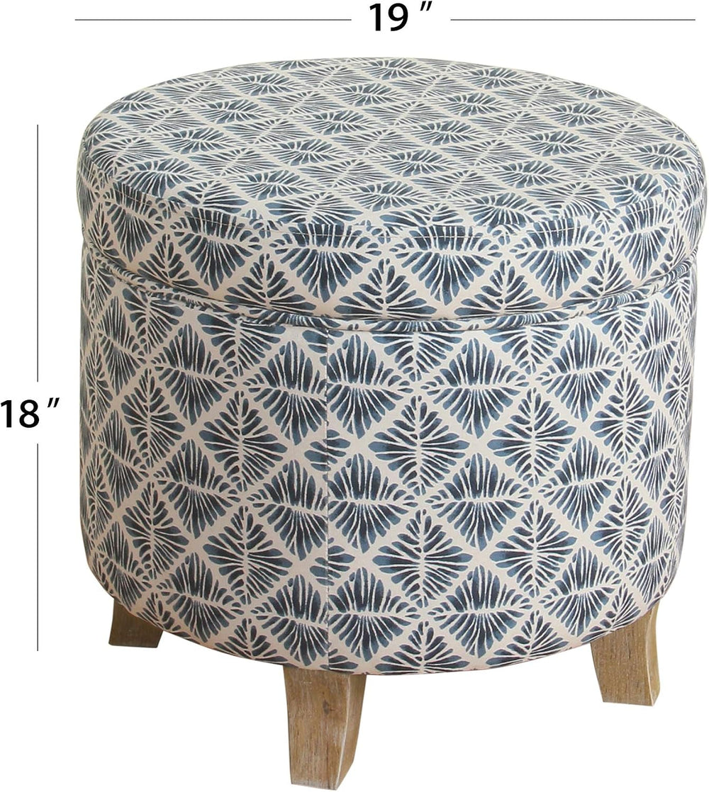 Homepop Home Decor | Upholstered Round Storage Ottoman | Ottoman with Storage...