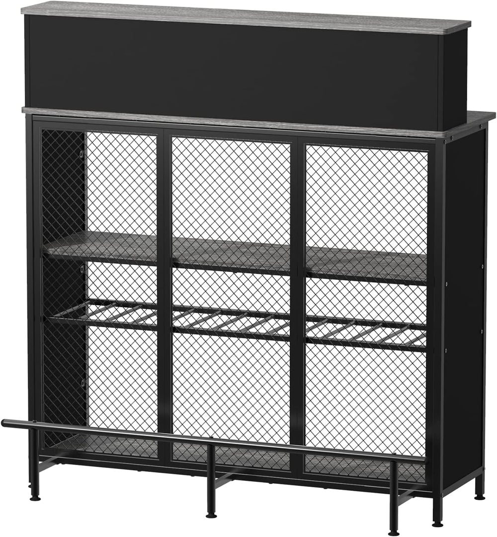 GDLF Liquor Cabinet, 47.2" W Mini Bar for Home with Wine Rack& Storage