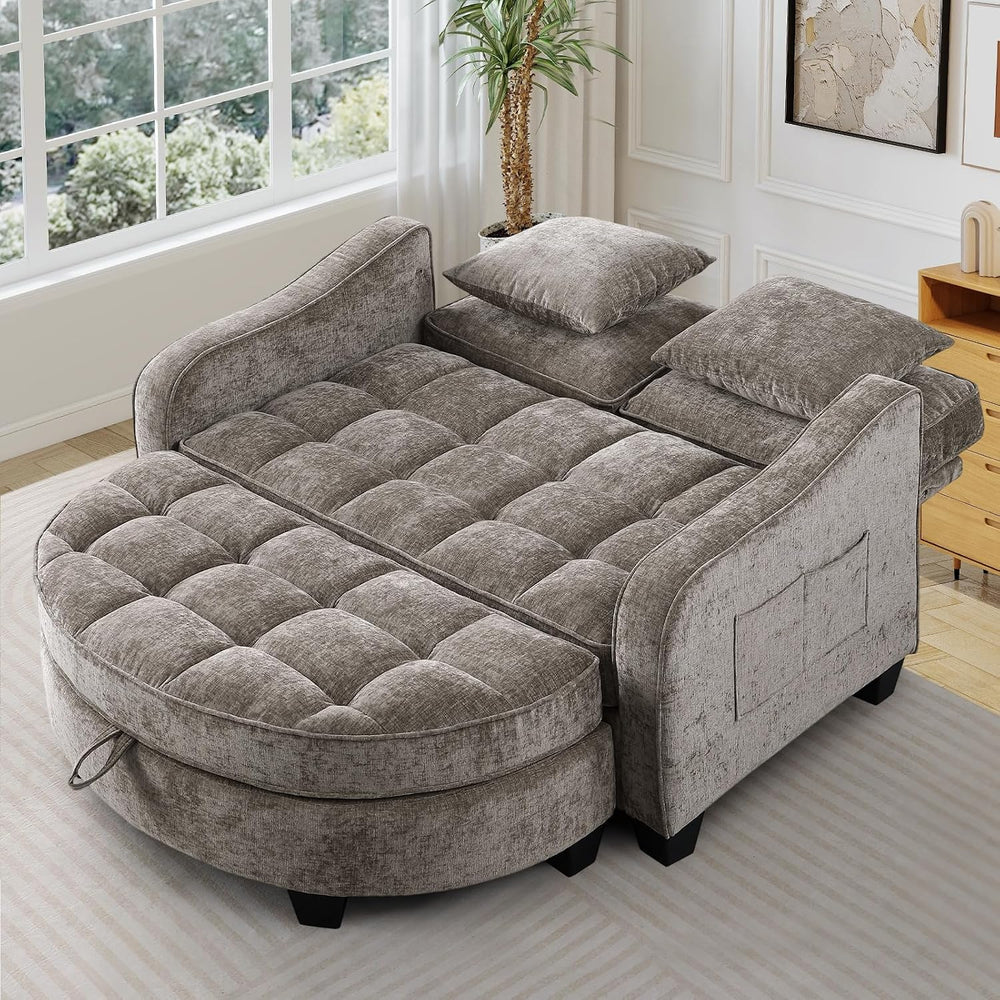 Oversized Chair and A Half, Chenille Tufting Accent Cozy Reading Sofa Chair w...