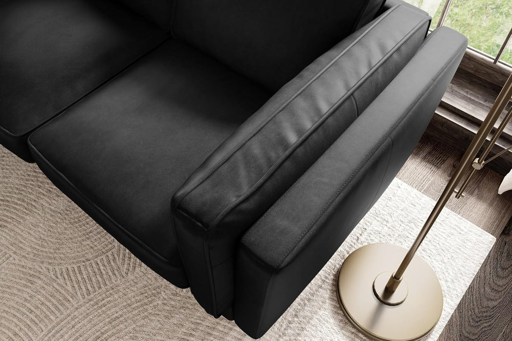 Valencia Artisan Full Leather Sofa 88” | Pure Full Italian Nappa Leather Couc...