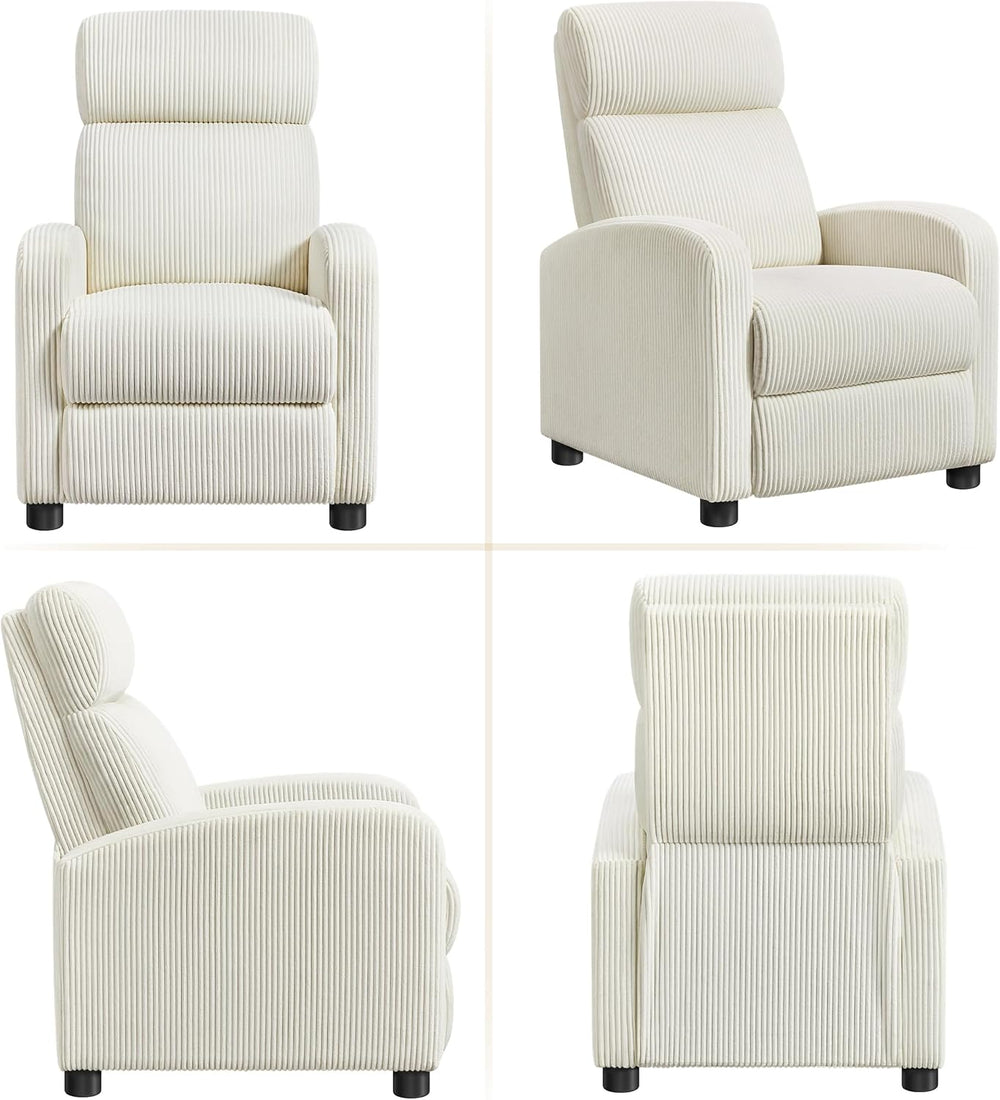 Yaheetech Recliner Chair with 3 Adjustable Angles Living Room Chairs Beige