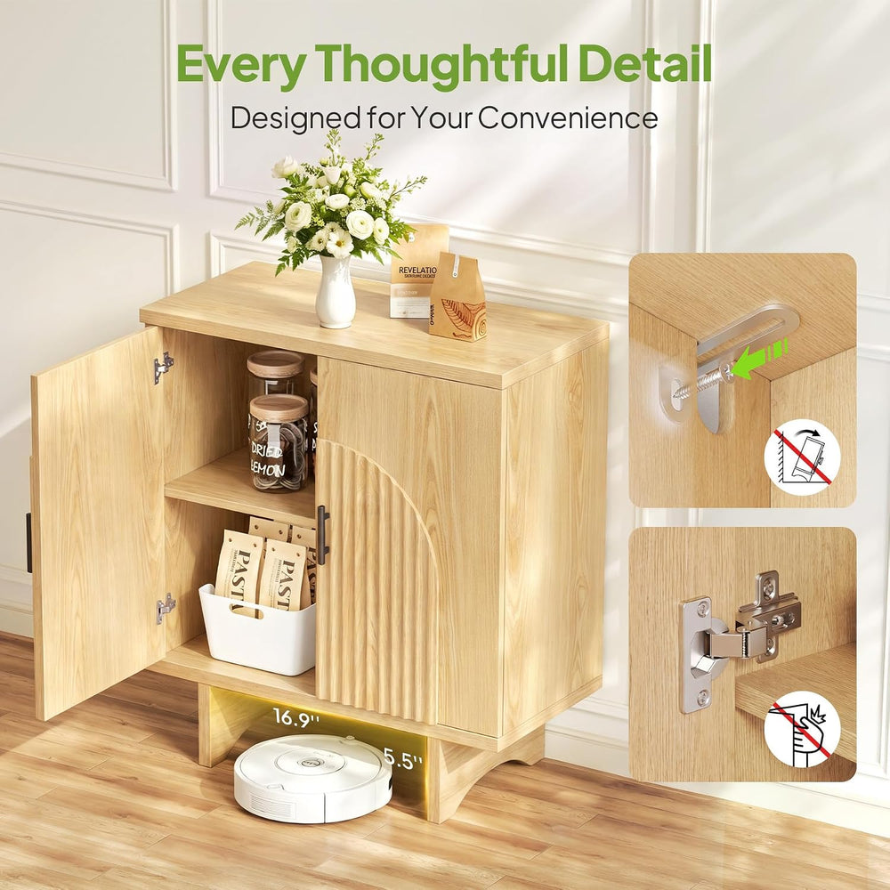 Welzona Sideboard Buffet Cabinet With Storage, Accent Cabinet, Natural
