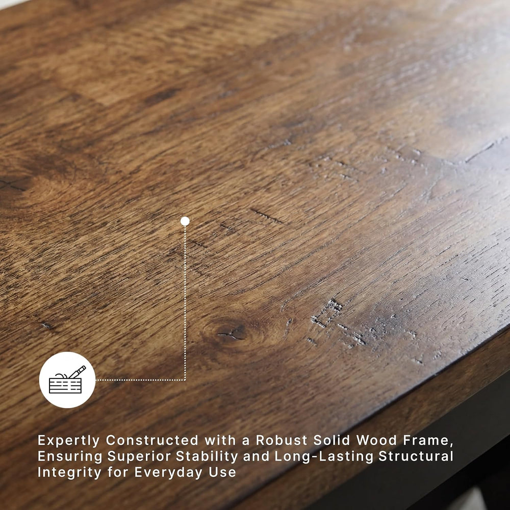 Signature Design by Ashley 1-Piece Wood Dining Bench, 48" 2-Tone Farmhou...