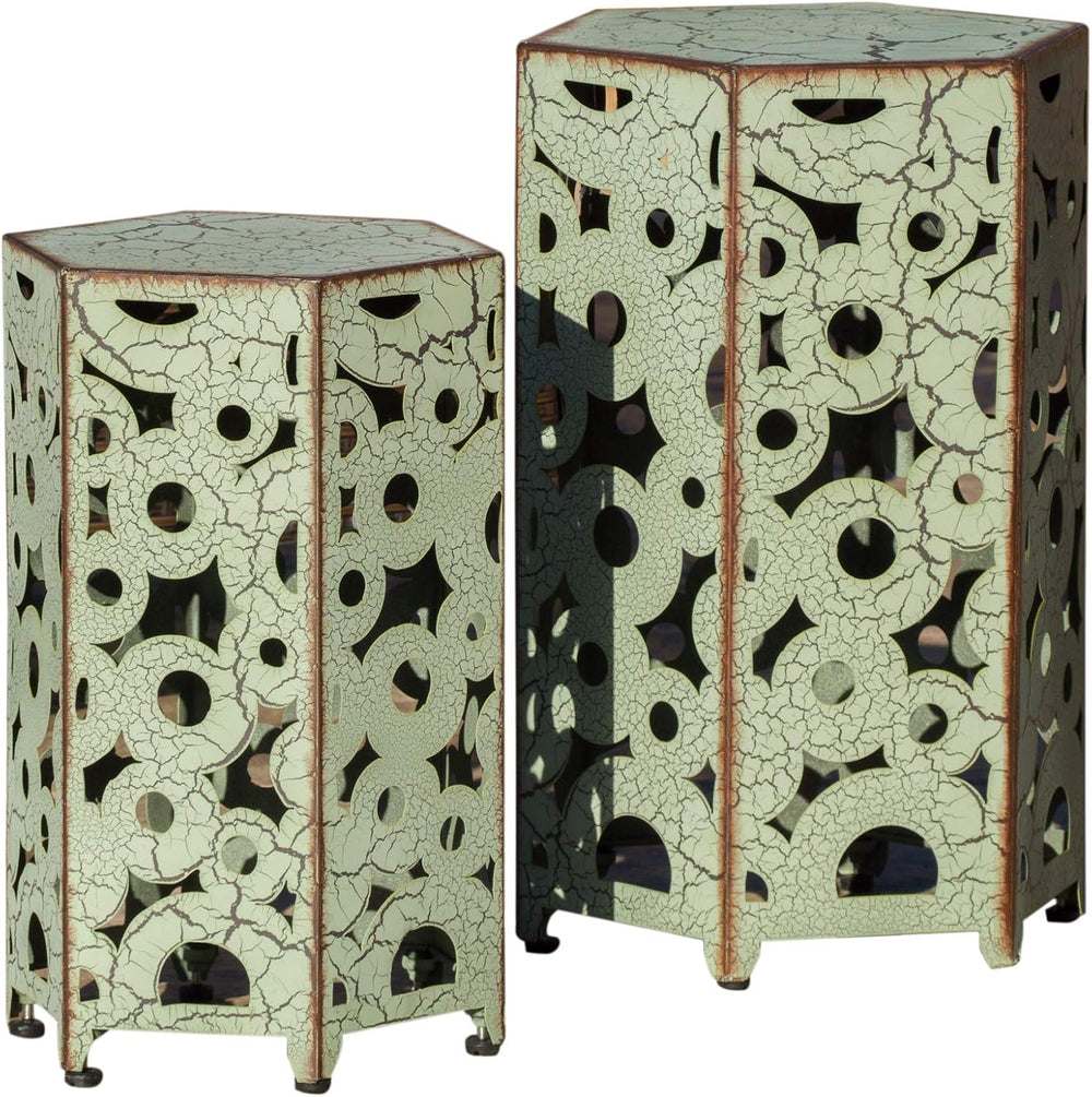 Christopher Knight Home Parrish Iron Accent Tables, 2-Pcs Set, Antique Green