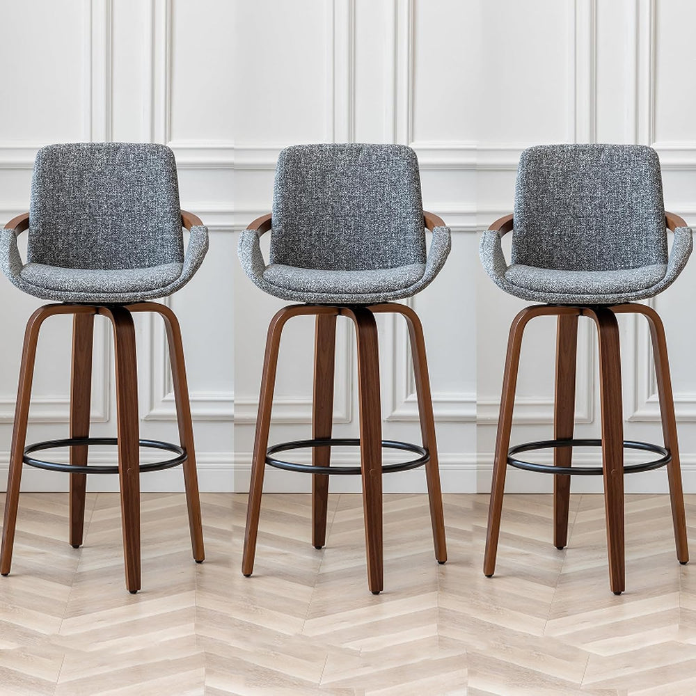 LUNLING 25.6" Counter Height Barstools Set of 3 Mid Century Modern Retro...