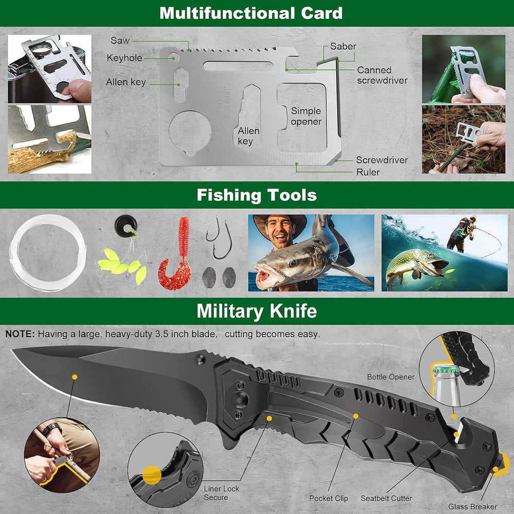 Survival Kits 27 in 1, Survival Gear and Supplies, Christmas Stocking Stuffer...