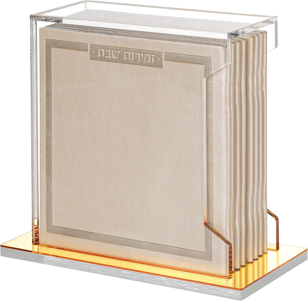 Waterdale Collection Softcover Leather & Lucite Bencher Set (Cream/Gold)