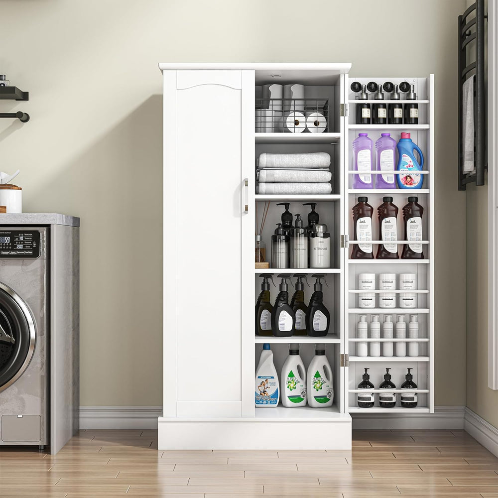kepptory 47โ Pantry Cabinet, Kitchen Pantry Storage Cabinet with Doors and Ad...