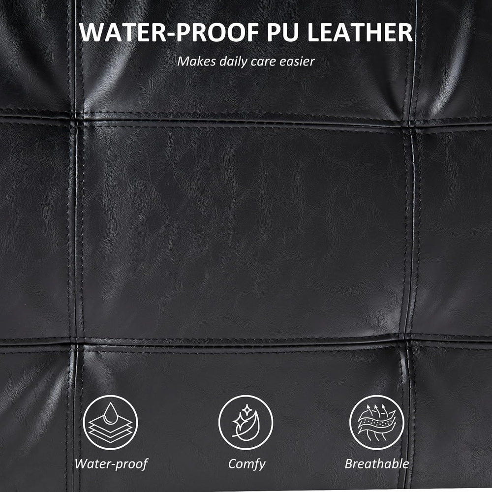CIMOTA 49" PU Leather Entryway Bench, Upholstered End of Bed Bench, Blac...