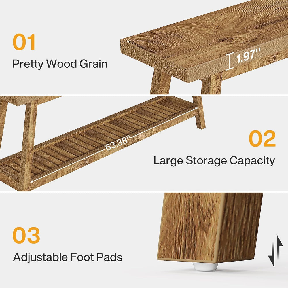 Tribesigns 70.86-Inch Console Table for Entyrway, Farmhouse 2-Tier Entry Entr...