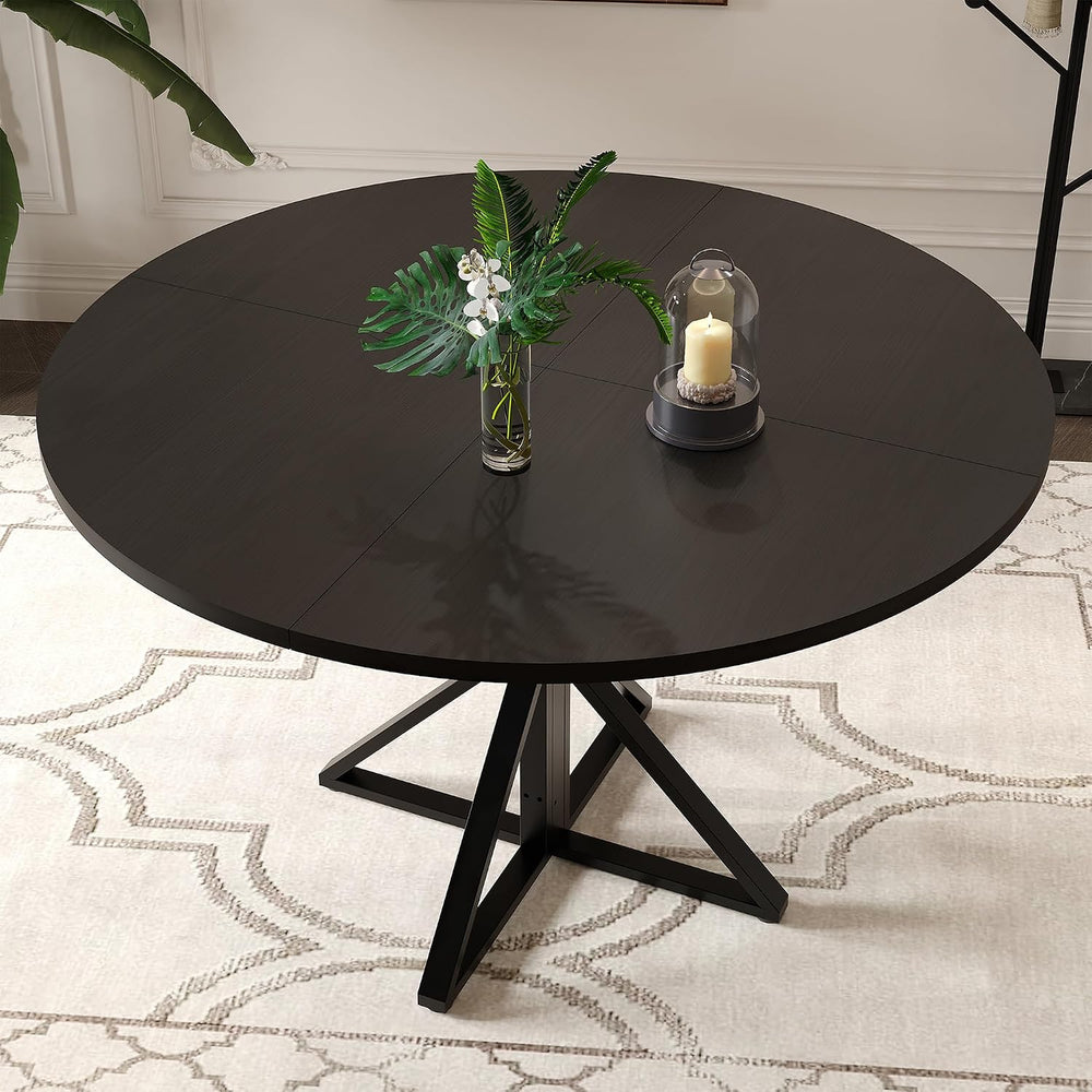 GarveeHome 47 Inch Round Dining Table for 4, Circle Kitchen Table with Pedest...
