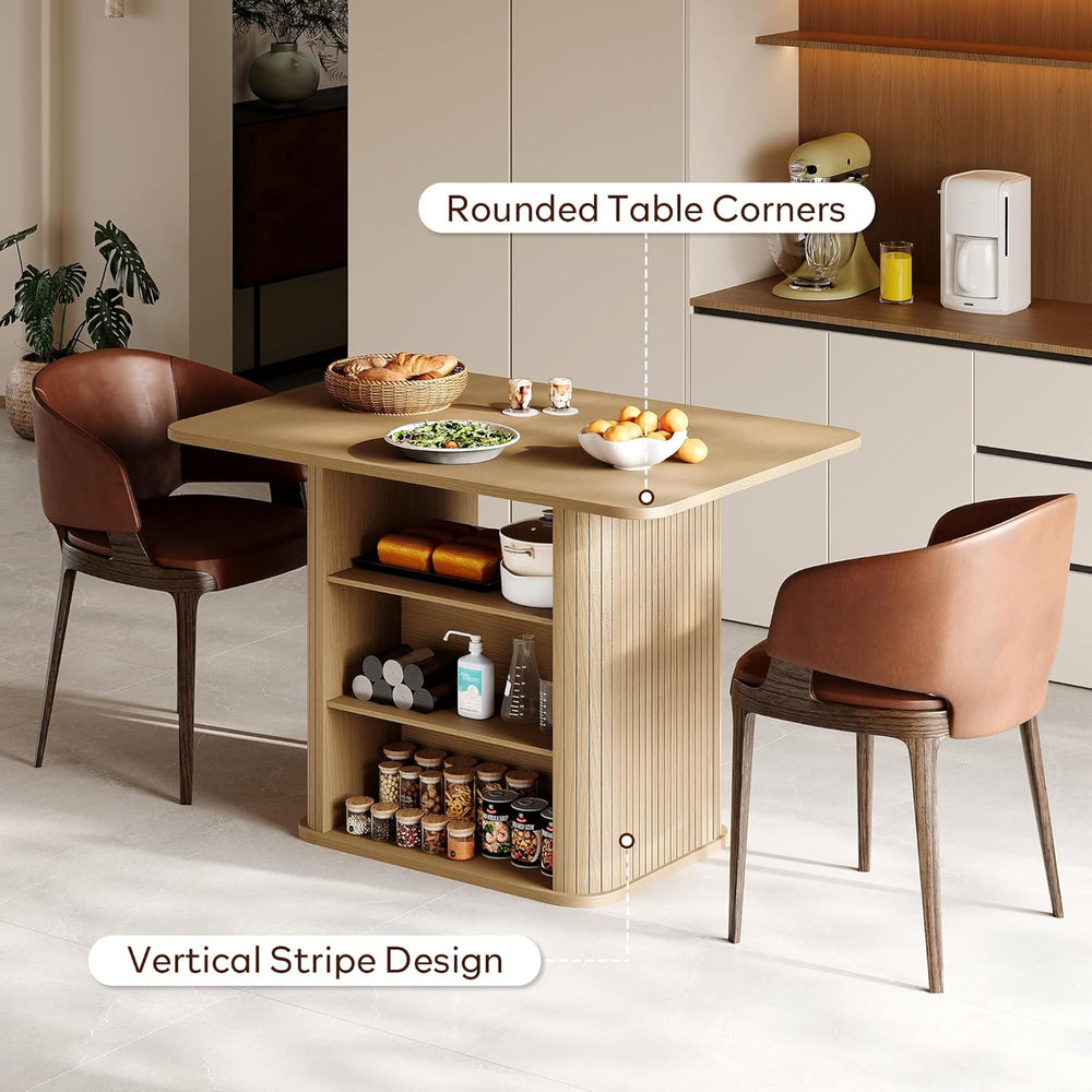 FUQARHY Dining Table for 4, Small Rectangular Kitchen Table for 2 with 3-Tier...