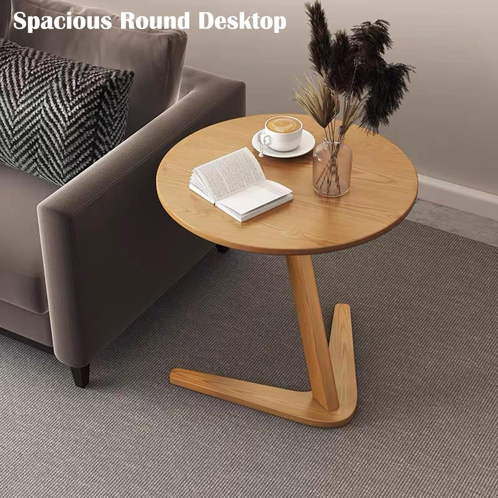 YUNMUARY-C-Shaped Side Table Round Side Tables for Couch Space-Saving Sofa Ta...