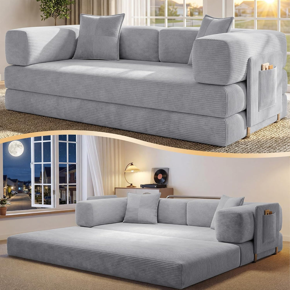 78.8" Convertible Futon Sofa Bed, Couch for Living Room | Corduroy Loves...