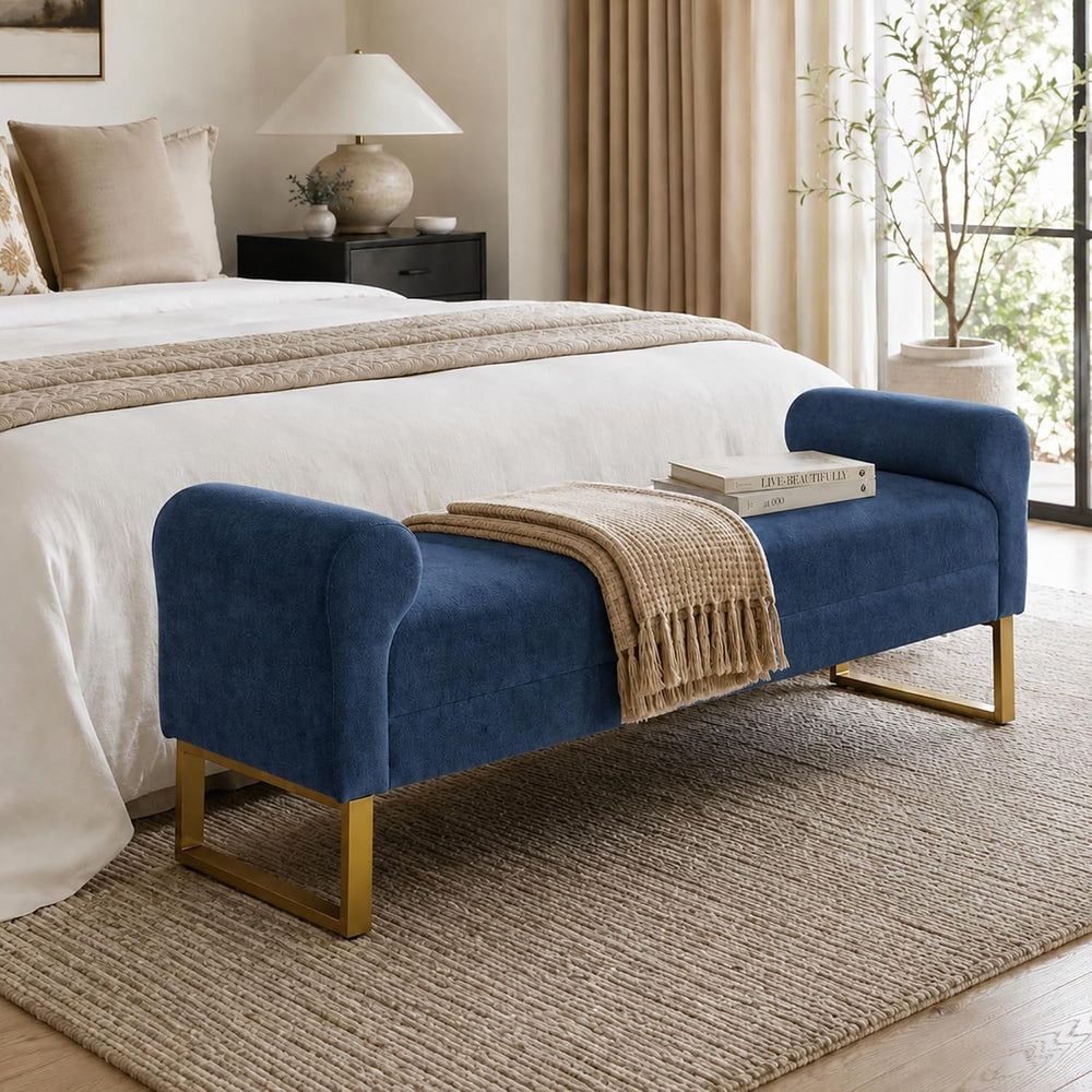 65.75" Storage Ottoman Bench, End of Bed Bench for Bedroom | Hidden Stor...