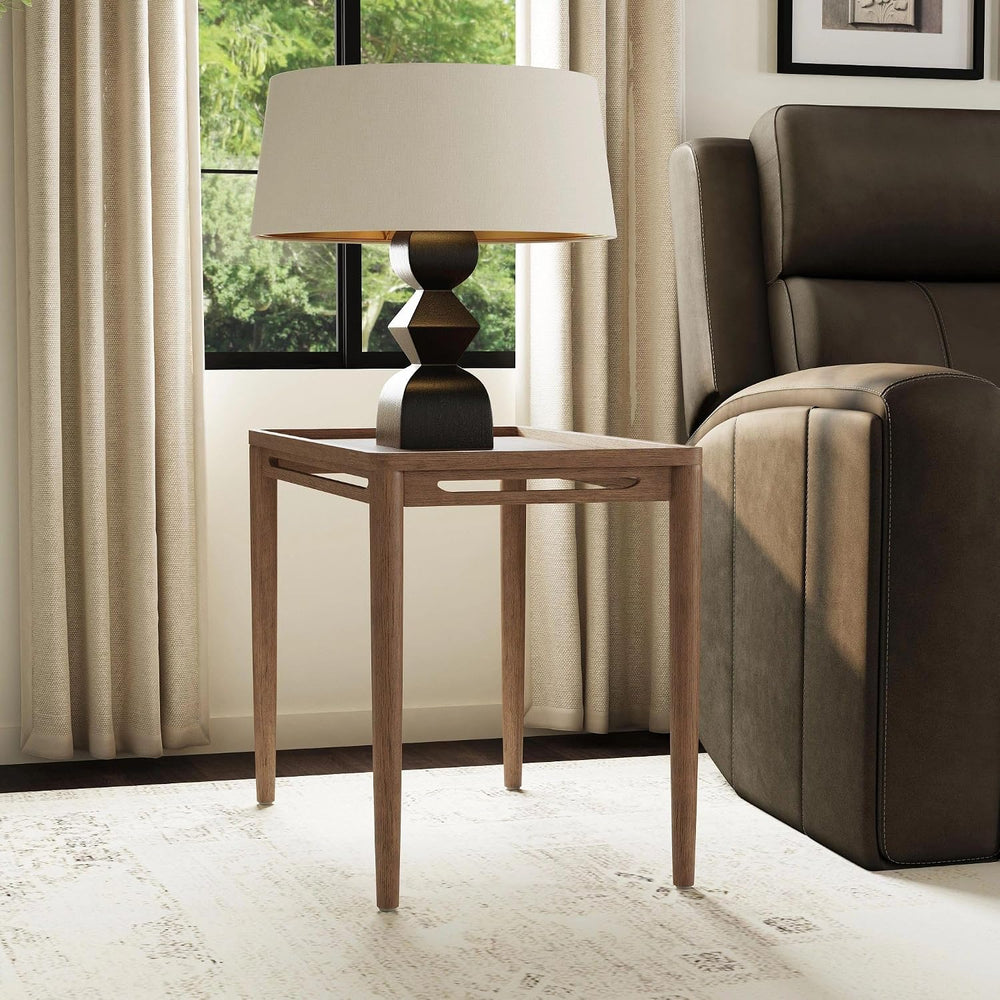 Flexsteel Verona End Table, Transitional Design, Medium Brown Oak, 29x17x22 I...