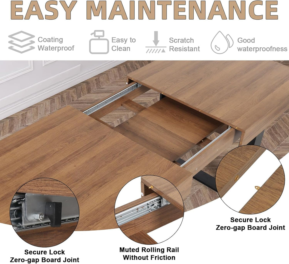 STHOUYN 63”-79” Extendable Dining Room Table, Modern Farmhouse Wooden Kitchen...