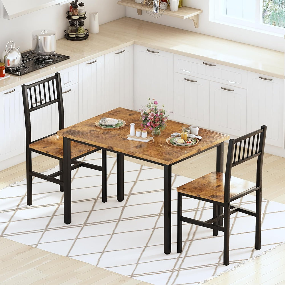 AWQM 3 Piece Dining Table Set for 2, Small Kitchen Table Set for 2 with Chair...