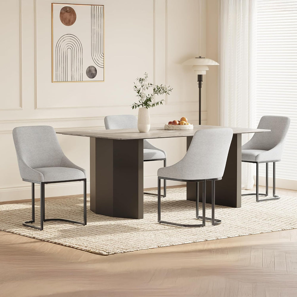 COLAMY Kitchen Dining Chairs Set of 4, Fabric Upholestered Chairs with Backre...