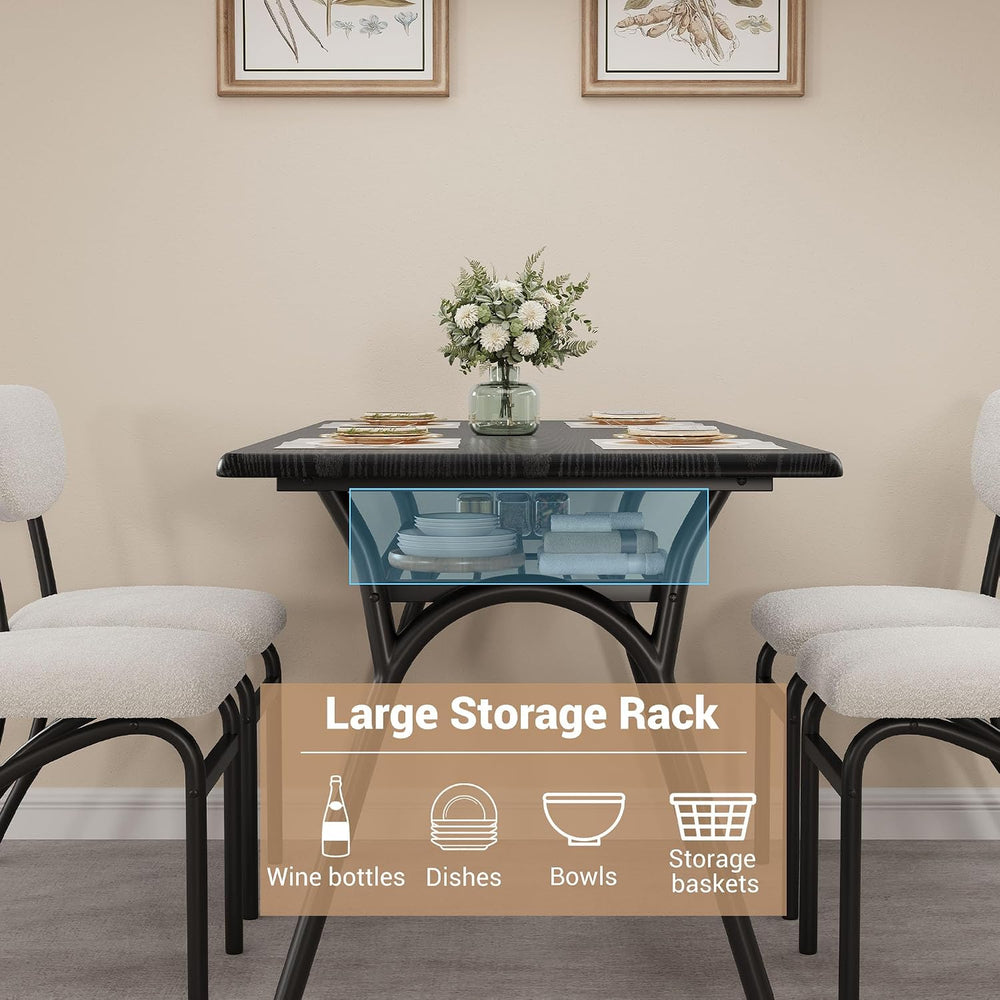 GarveeHome 5-Piece Dining Table Set for 4, Modern Kitchen Table with 4 Boucle...