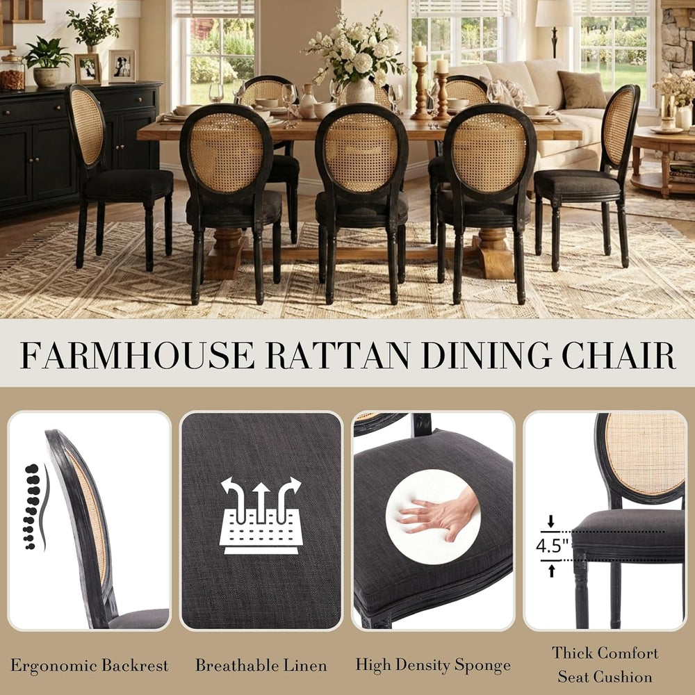 Farmhouse Dining Chairs Set of 6, French Country Dining Room Chairs