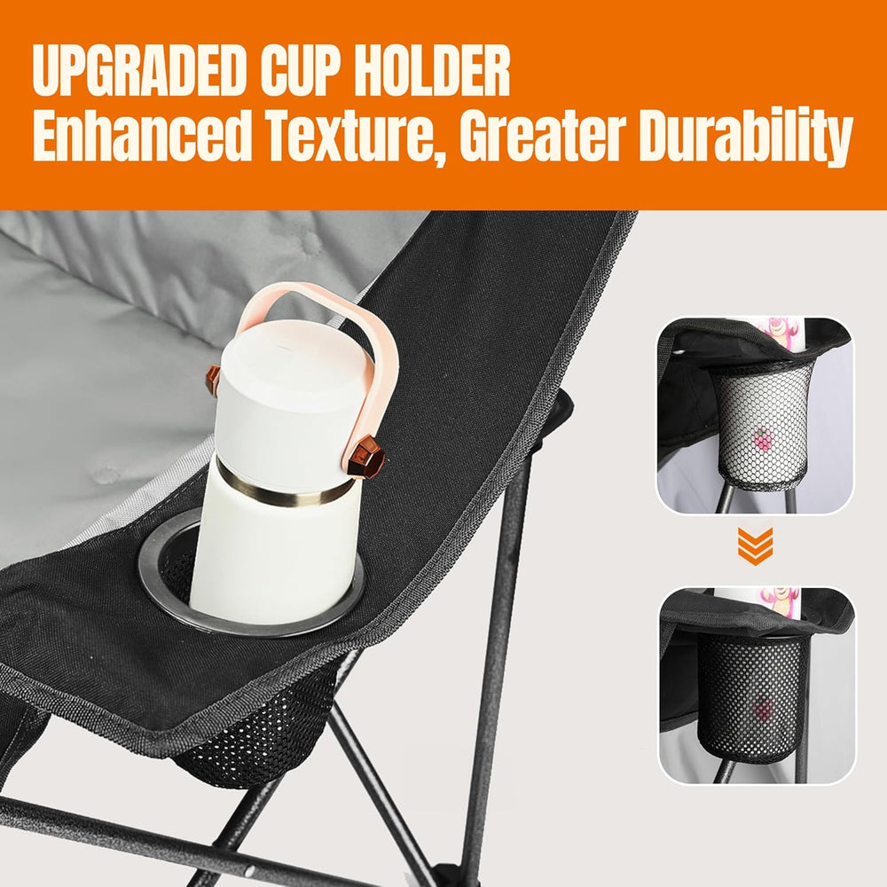2 Person Camping Chair, Heavy Duty 650LBS Padded Loveseat for Couples & P...