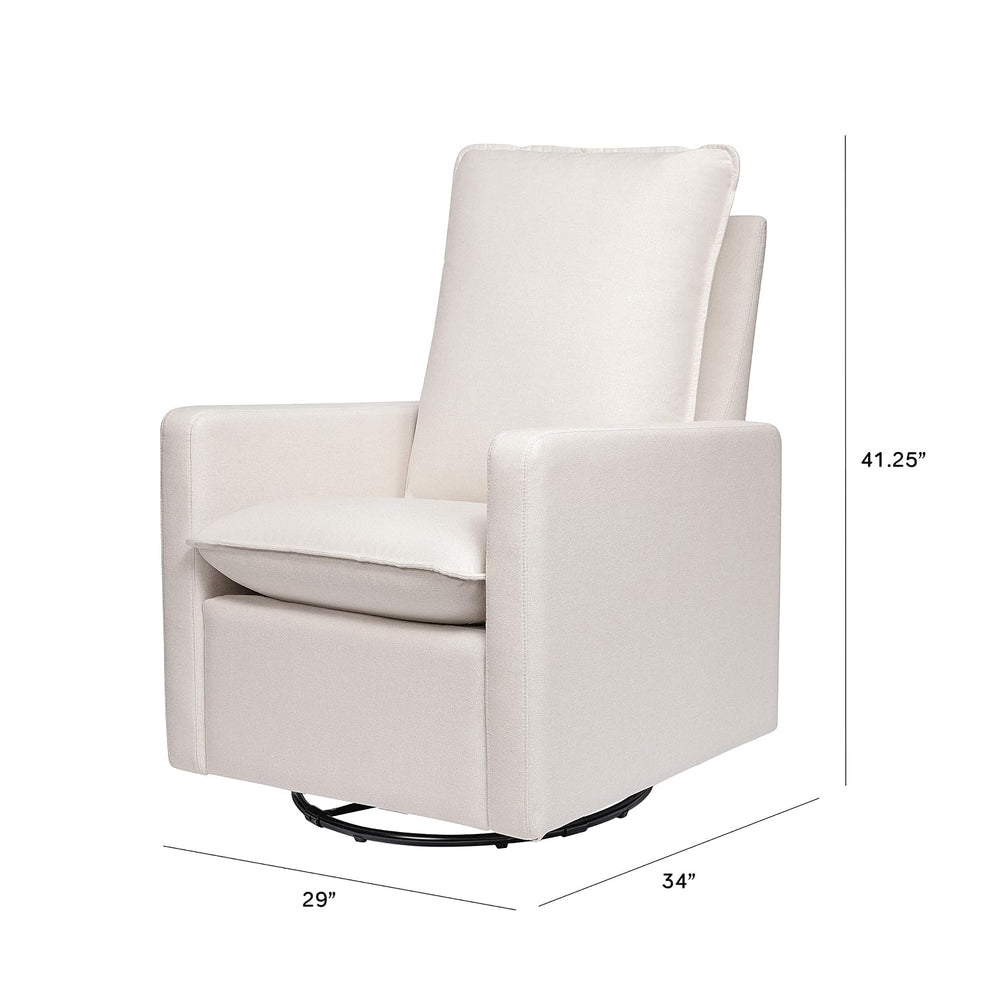 Babyletto Cali Pillowback Swivel Glider in Performance Plastic Cream Eco-Weav...