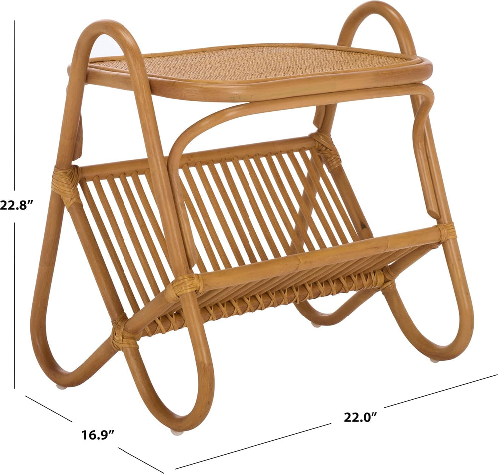 SAFAVIEH Couture Collection - Bayard Natural Rattan Accent Table, Side Table ...