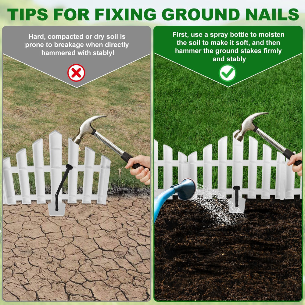 Garden Edging Border No-Dig 13FT White 9.3 Inch Tall Landscape Edging with 14...