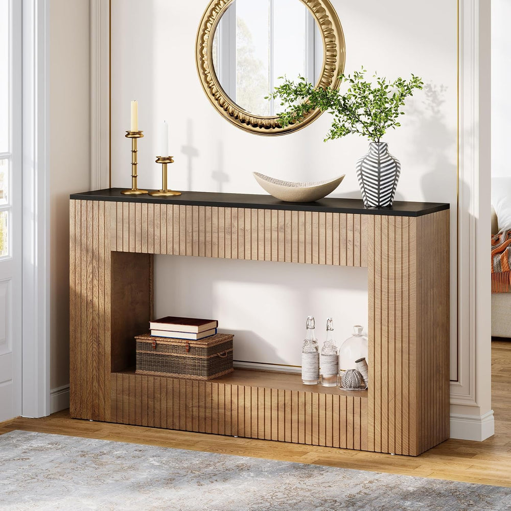Tribesigns Modern Console Table, 55-Inch Wood Entryway Table with Storage, Na...